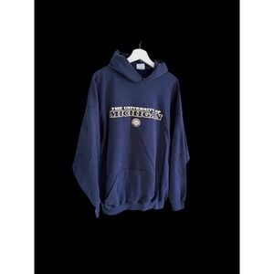 Vintage 80's University of Michigan Pullover Sweatshirt XXL/3XL Blue Distressed